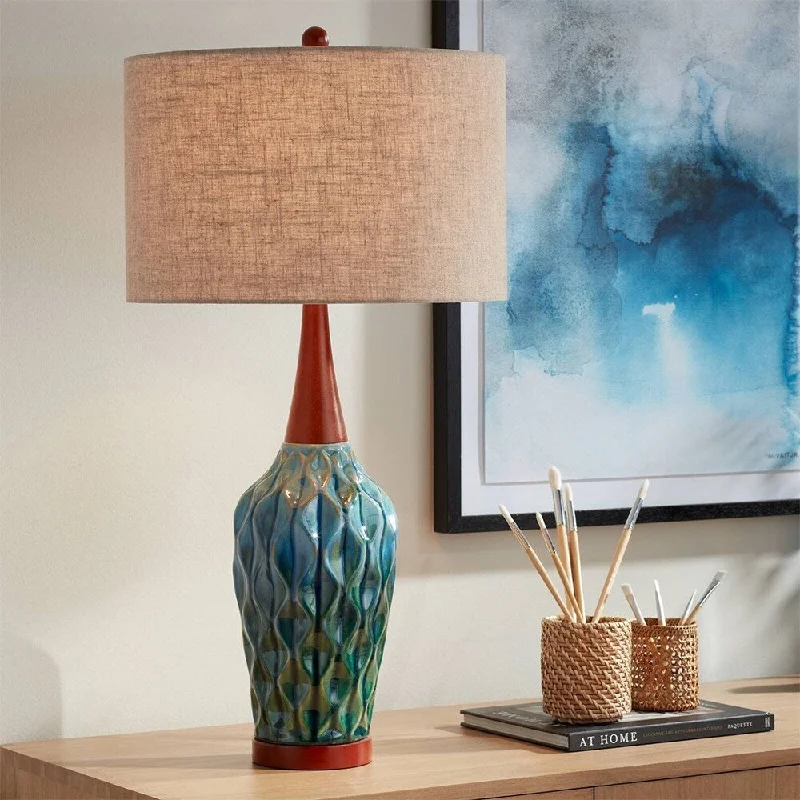 crystal table lamps with dazzling prisms for a glamorous effectcrystal table lamps with dazzling prisms for a glamorous effectMid Century Modern Table Lamp 30" Tall Blue Teal Ceramic - 16" x 30"