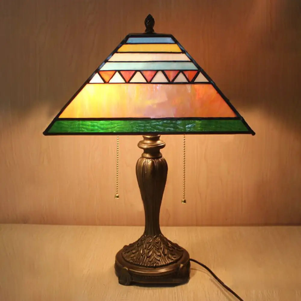 rustic farmhouse table lamps for cozy kitchensrustic farmhouse table lamps for cozy kitchensStained Glass Mission Table Lamp with Pyramid Shade - Decorative Bedside Lighting