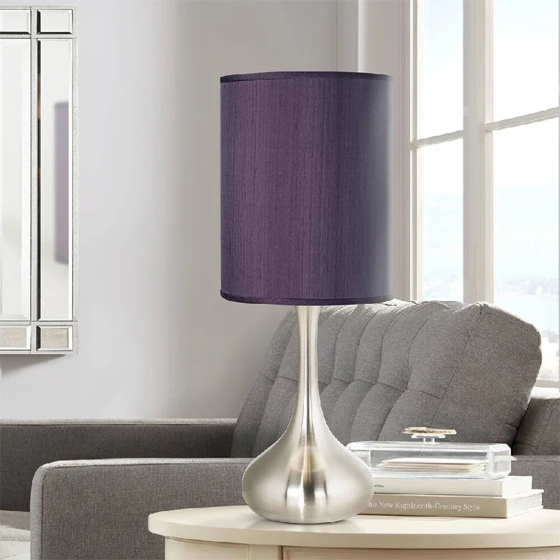 ceramic table lamps with hand painted designs for an artistic touchceramic table lamps with hand painted designs for an artistic touchModern Accent Table Lamp Steel Droplet Eggplant Faux Silk - 9" x 24"