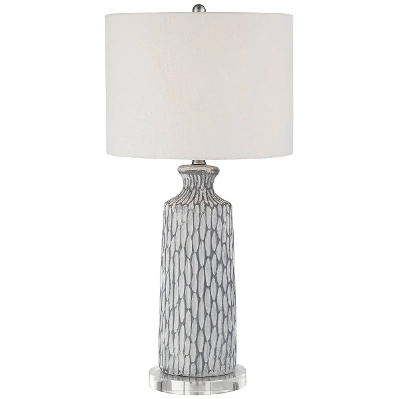 leather table lamps with a distressed texture for a rugged charmleather table lamps with a distressed texture for a rugged charmModern Coastal Table Lamp Round Riser 27 1/4" Tall Gray Ceramic - 14" x 26"