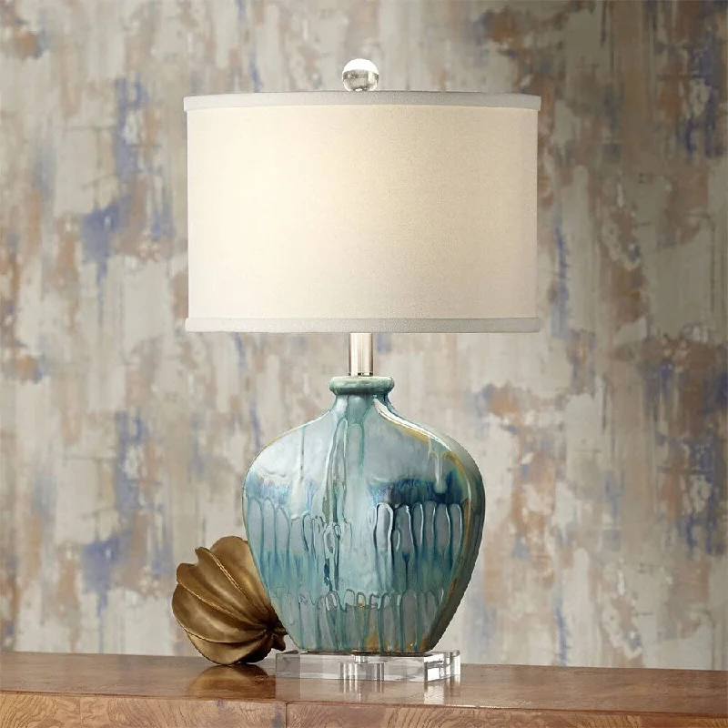 rustic farmhouse table lamps for cozy kitchensrustic farmhouse table lamps for cozy kitchensModern Table Lamp 25" High Blue Glazed Drip Ceramic for Bedroom - 15" x 25"