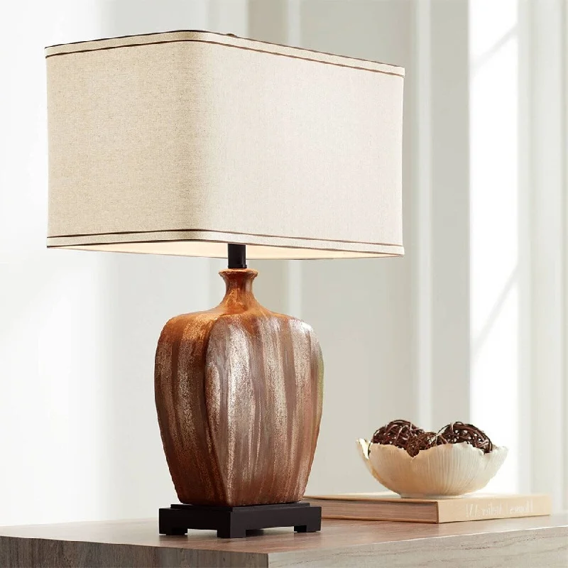 industrial style table lamps with exposed bulbs for loft apartmentsindustrial style table lamps with exposed bulbs for loft apartmentsModern Table Lamp 27" Tall Copper Drip Ceramic for Bedroom Living Room - 18" x 27"