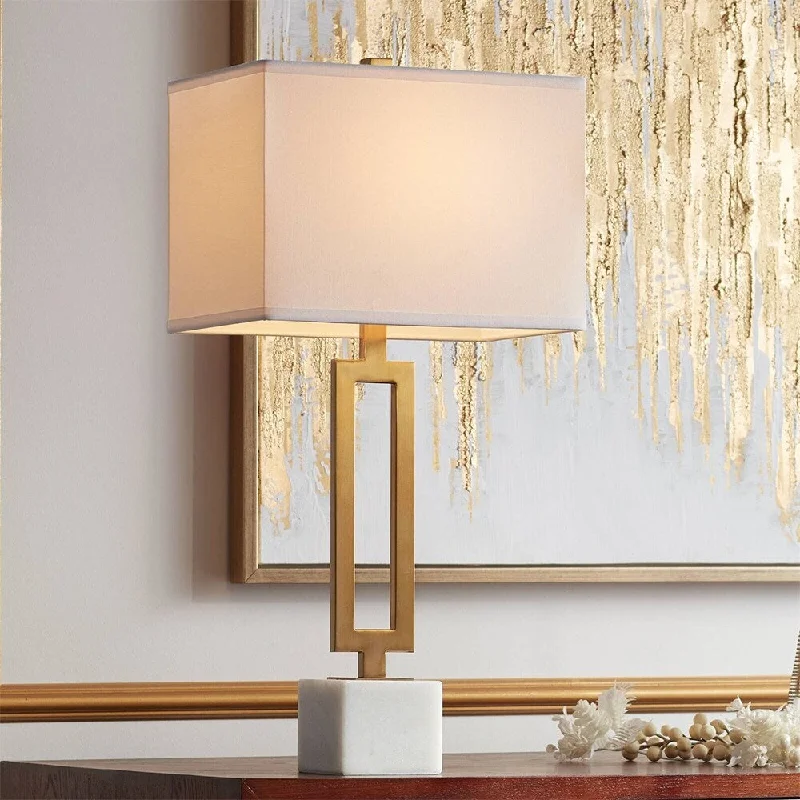 mid century modern table lamps with iconic designs for a stylish studymid century modern table lamps with iconic designs for a stylish studyModern Table Lamp 28 1/4" Tall Gold Metal White Shade for Bedroom - 14" x 28"