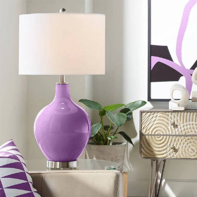 metal table lamps with a matte black finish for a sleek appearancemetal table lamps with a matte black finish for a sleek appearanceModern Table Lamp Passionate Purple Glass Ovo for Living Room - 16" x 28"