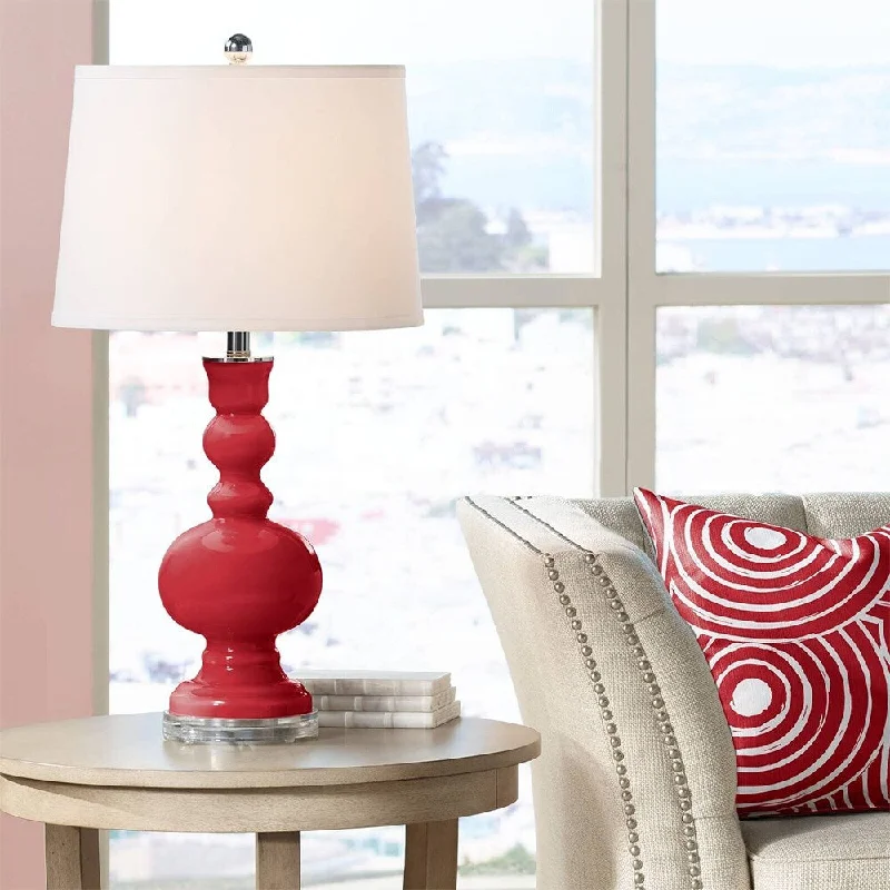 bohemian table lamps with colorful patterns for eclectic bedroomsbohemian table lamps with colorful patterns for eclectic bedroomsModern Table Lamp Ribbon Red Glass Apothecary White for Living Room - 16" x 30"