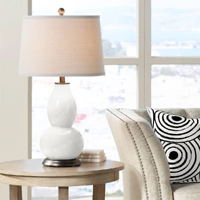 ceramic table lamps with hand painted designs for an artistic touchceramic table lamps with hand painted designs for an artistic touchModern Table Lamp Winter White Glass Double Gourd Living Room Office - 16" x 29"
