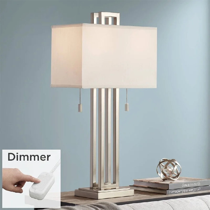 crystal table lamps with dazzling prisms for a glamorous effectcrystal table lamps with dazzling prisms for a glamorous effectModern Table Lamp with Table Top Dimmer Brushed Nickel for Living Room - 16" x 30"