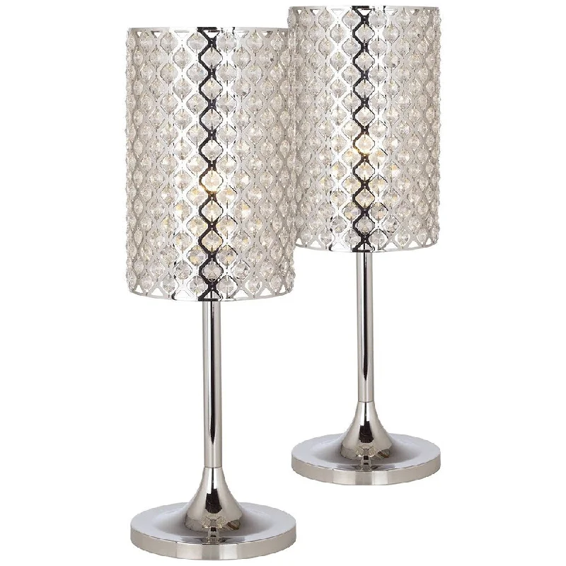 industrial style table lamps with exposed bulbs for loft apartmentsindustrial style table lamps with exposed bulbs for loft apartmentsModern Table Lamps Set of 2 Crystal Polished Chrome Lattice - 7" x 24"