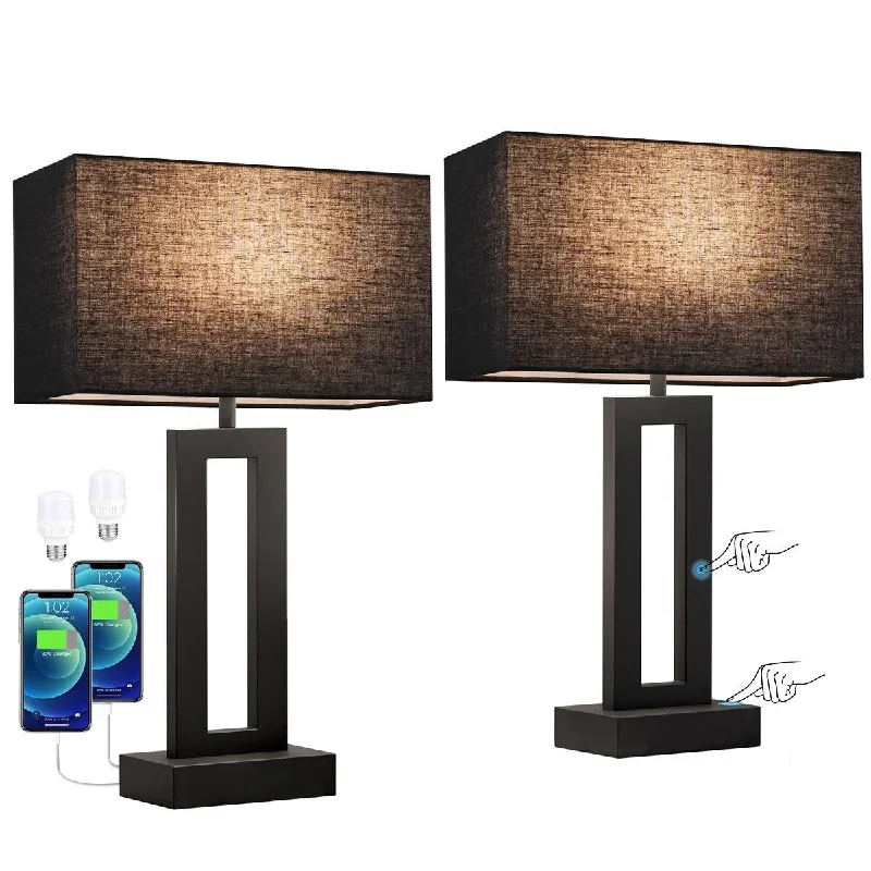 marble table lamps with a luxurious veined pattern for high end decormarble table lamps with a luxurious veined pattern for high end decorNightstand Table Lamps for Bedrooms Set of 2 - Touch Bedside Lamp with USB C+A, 3 Way Dimmable Living Room Lamps