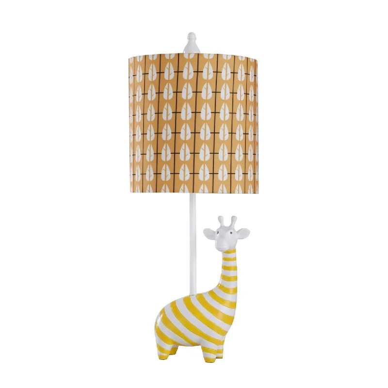 industrial style table lamps with exposed bulbs for loft apartmentsindustrial style table lamps with exposed bulbs for loft apartmentsNovelty Table Lamp - Yellow Striped Base - Leaf Patterned Shade - 22"H