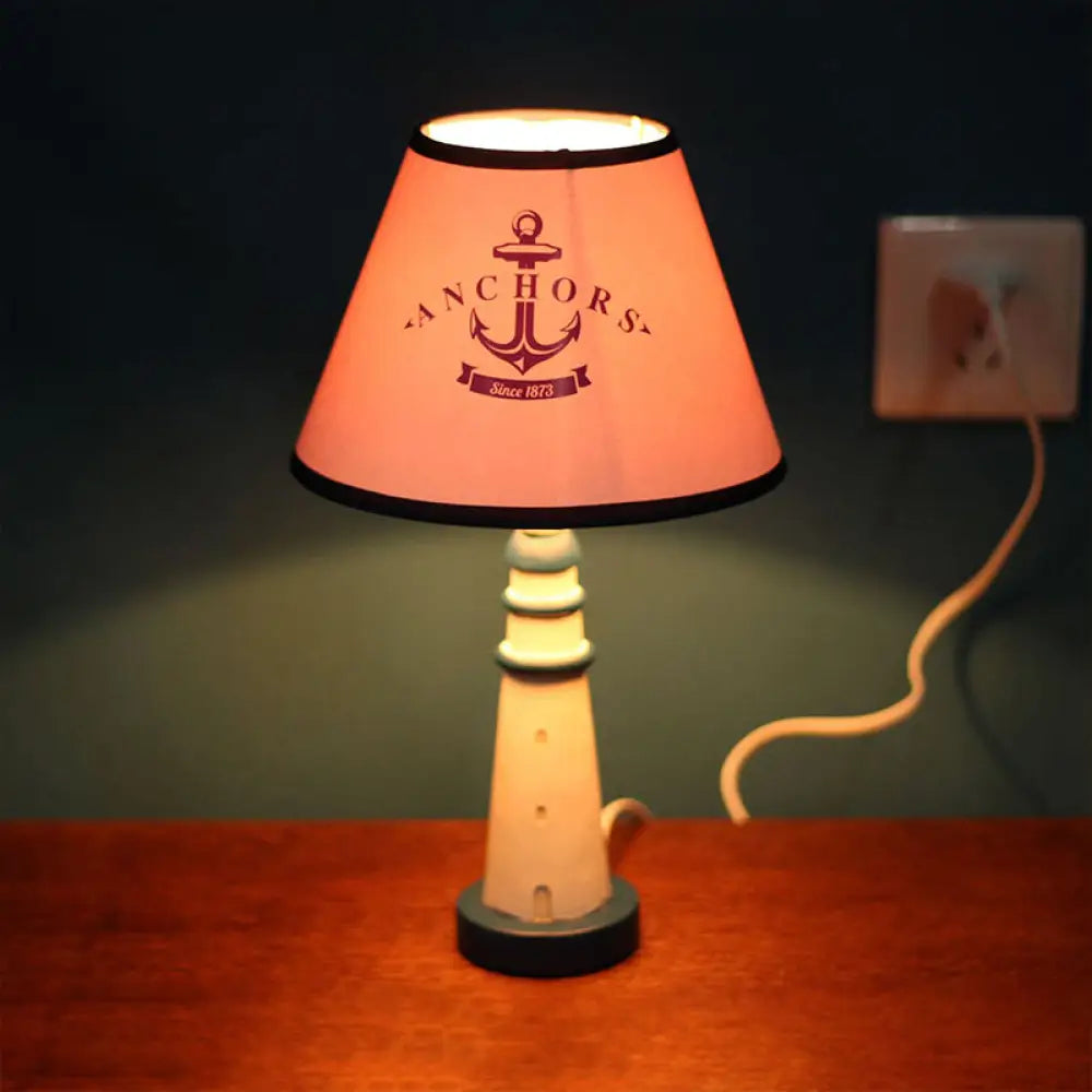 fabric table lamps with a linen shade for a relaxed and breathable lookfabric table lamps with a linen shade for a relaxed and breathable lookRed Tapered Shade Desk Light with Anchor Nautical Resin Reading Light - Ideal for Study Rooms