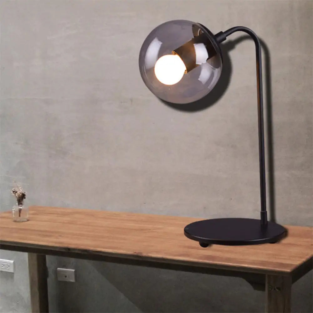 wooden table lamps with natural grain for a warm and organic feelwooden table lamps with natural grain for a warm and organic feelModern Clear Glass Bedroom Reading Light with Ball Shade - One Bulb Task Lighting