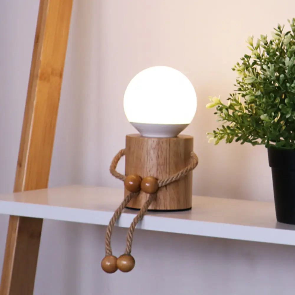 rustic farmhouse table lamps for cozy kitchensrustic farmhouse table lamps for cozy kitchensWooden LED Cartoon Nightstand Light - Puppet Shaped Bedside Nightlight in Beige