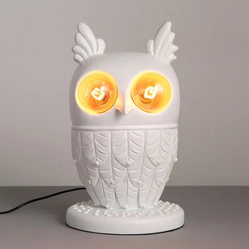 modern minimalist table lamps for contemporary living roomsmodern minimalist table lamps for contemporary living roomsWhite Resin Owl Table Lamp - Creative Office Lighting with Plug-In Cord