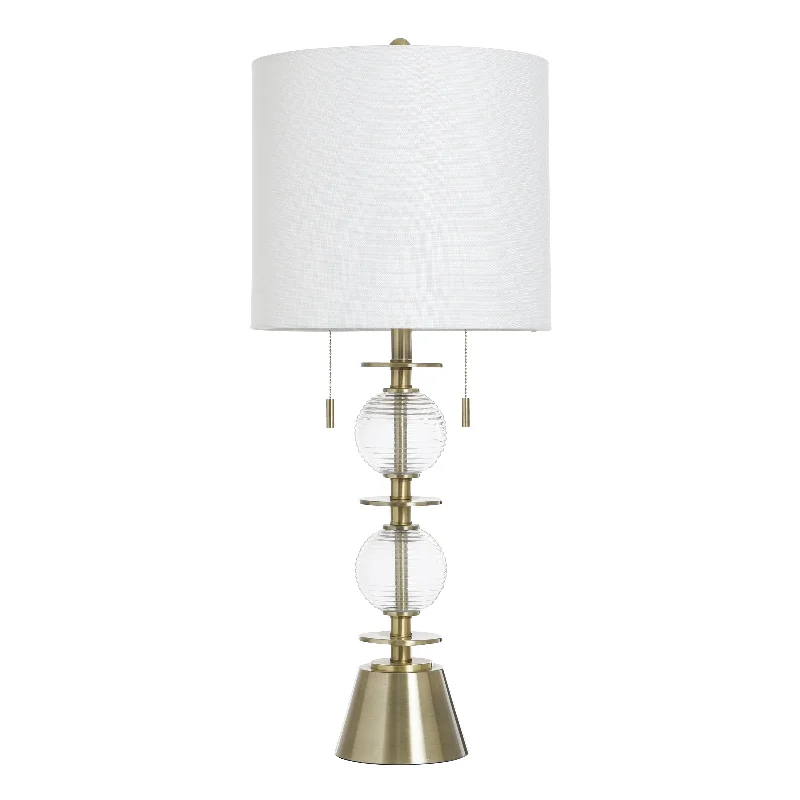 Clear Ribbed, Brushed Brass, Off-White