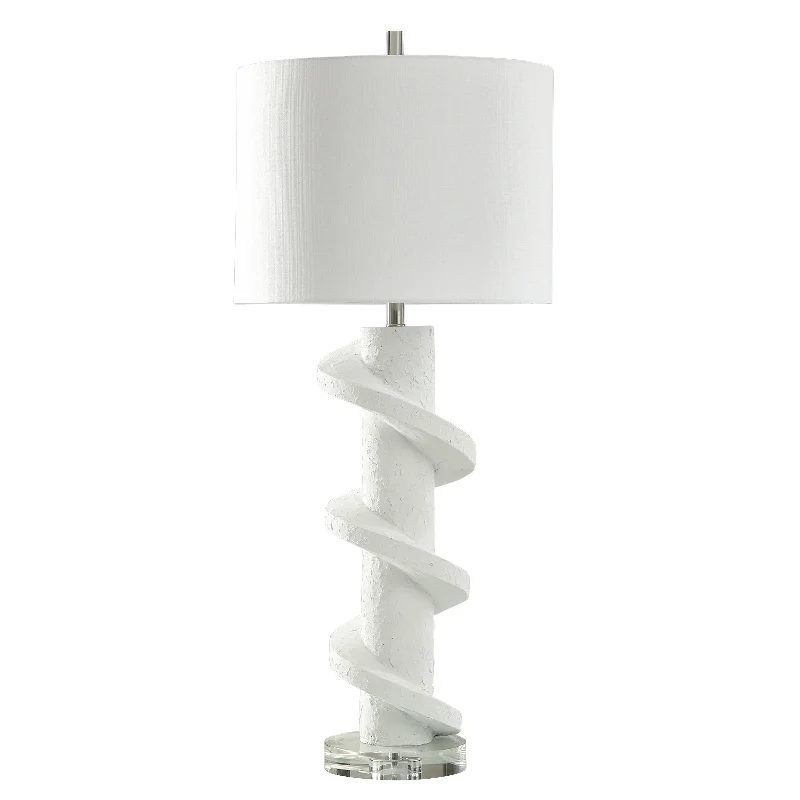 fabric table lamps with a linen shade for a relaxed and breathable lookfabric table lamps with a linen shade for a relaxed and breathable lookRudnick Resin Table Lamp - White Plaster Finish - White Hardback Shade