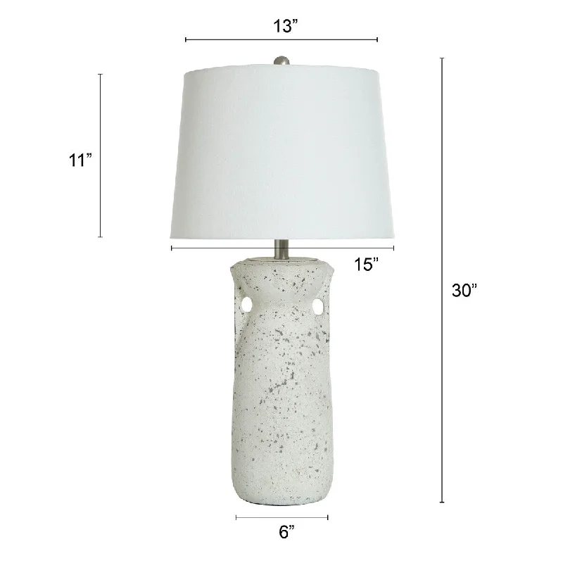 wooden table lamps with natural grain for a warm and organic feelwooden table lamps with natural grain for a warm and organic feelSpeckled Cream Table Lamp - Textured Finish on Cement Body - Off-White Shade
