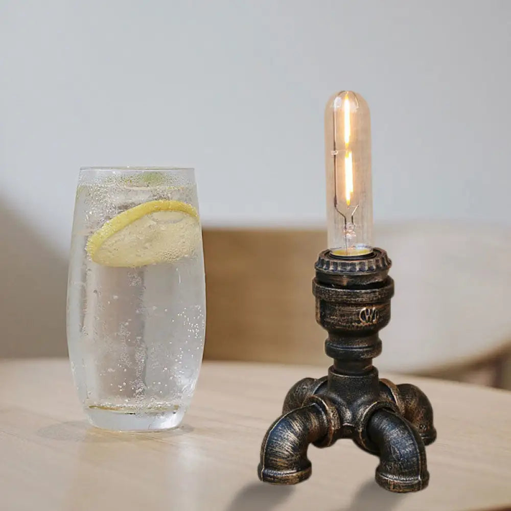 victorian style table lamps with ornate details for traditional homesvictorian style table lamps with ornate details for traditional homesSteampunk Piped Table Lamp - Open Bulb Design - Antique Bronze Finish