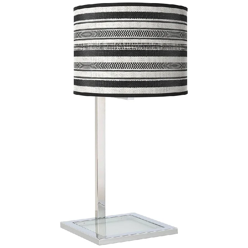 metal table lamps with a matte black finish for a sleek appearancemetal table lamps with a matte black finish for a sleek appearanceStripes Noir Glass Inset Table Lamp - 13" x 28"