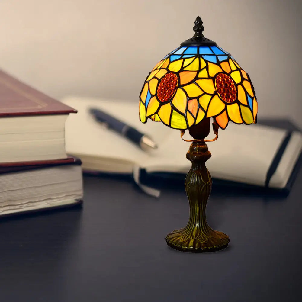 victorian style table lamps with ornate details for traditional homesvictorian style table lamps with ornate details for traditional homes1-Light Sunflower Stained Glass Table Lamp - Lodge Tiffany Style Decorative Lighting in Orange-Purple/Orange-Green/Orange-Blue