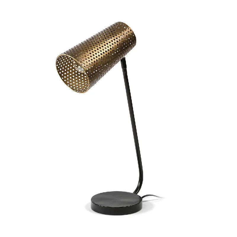 marble table lamps with a luxurious veined pattern for high end decormarble table lamps with a luxurious veined pattern for high end decorWesley II (22.4"H) Gold/Black Perforated Metal Shade Table Lamp - 13.0L x 6.1W x 22.4H