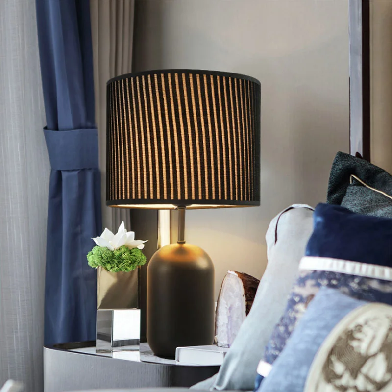 marble table lamps with a luxurious veined pattern for high end decormarble table lamps with a luxurious veined pattern for high end decorModern White/Black Drum Study Lamp with LED Reading Light for Bedroom