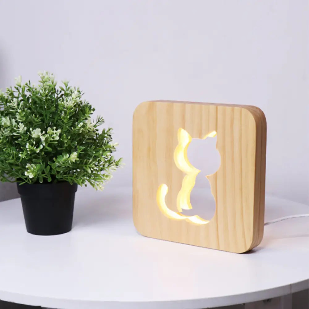 asian inspired table lamps with bamboo accents for a zen atmosphereasian inspired table lamps with bamboo accents for a zen atmosphereModernist Beige Wood Etched Cat Night Light with LED, Square Frame - Perfect for Bedside