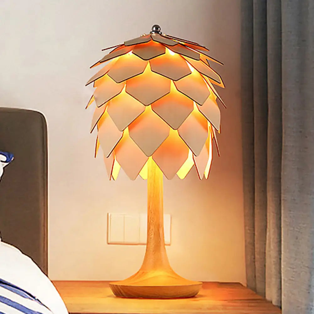 ceramic table lamps with hand painted designs for an artistic touchceramic table lamps with hand painted designs for an artistic touchContemporary Wooden Pine Cone Table Lamp in Beige - Bedroom Lighting