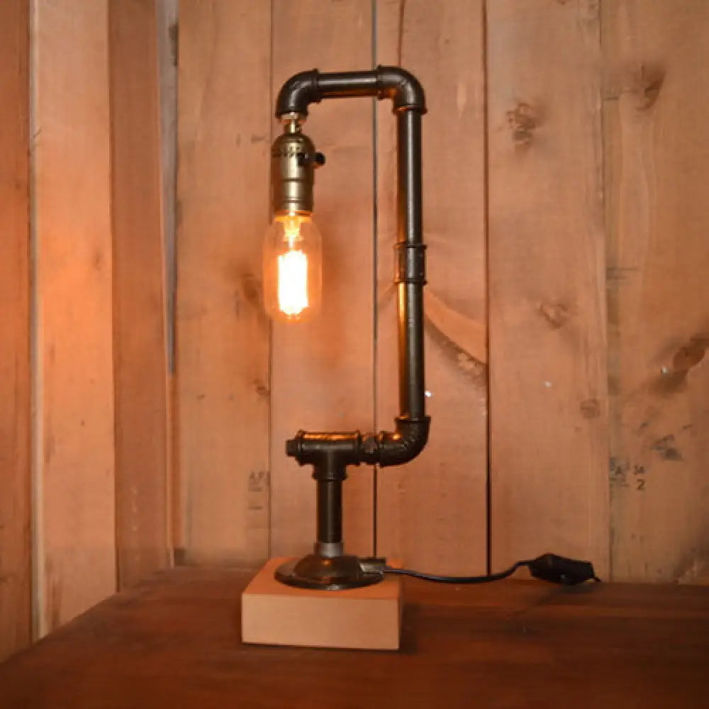marble table lamps with a luxurious veined pattern for high end decormarble table lamps with a luxurious veined pattern for high end decorIndustrial Water Pipe Table Lamp with Wood Base - Wrought Iron Black, Stylish Design, 1 Bulb